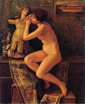 The Venetian Model by Elihu Vedder Oil Painting