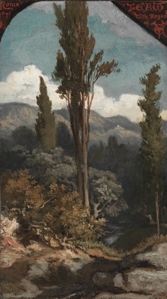 Main Product Photo of Three Trees, Italy  Painting by Elihu Vedder