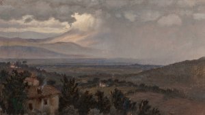 Umbrian Landscape, Italy by Elihu Vedder Oil Painting