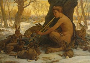 Young Marsyas by Elihu Vedder Oil Painting