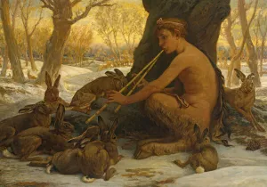 Young Marsyas by Elihu Vedder Oil Painting