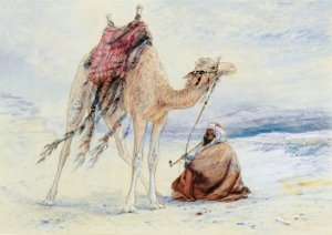 Arab with a Camel by Elijah Walton Oil Painting