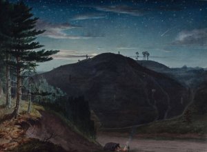 Cofton From Rednal, Moonlight by Elijah Walton Oil Painting