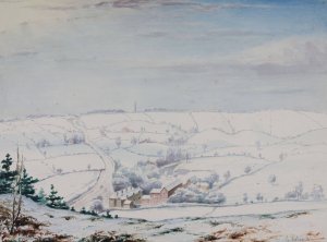 From Rednal Hill, Winter by Elijah Walton Oil Painting
