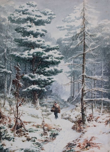Rednal Wood, Winter  by Elijah Walton - Hand-Painted Oil Painting Reproduction
