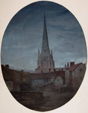 St Martin's Church Birmingham, By Night by Elijah Walton Oil Painting