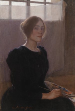 Self-Portrait by Elin Danielson-Gambogi Oil Painting