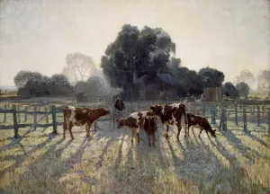 Spring frost by Elioth Gruner Oil Painting