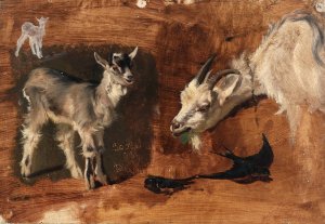 Goats by Eliphalet Fraser Andrews Oil Painting