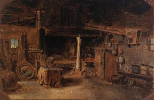 Interior of a Smithy by Eliphalet Fraser Andrews Oil Painting