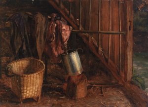Interior of a Stable by Eliphalet Fraser Andrews Oil Painting