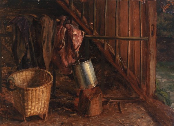 Interior of a Stable by Eliphalet Fraser Andrews - Hand-Painted Oil Painting Reproduction