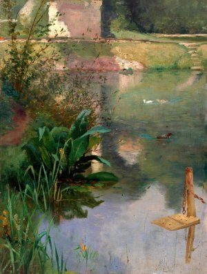 Margin of a Moat by Eliphalet Fraser Andrews Oil Painting