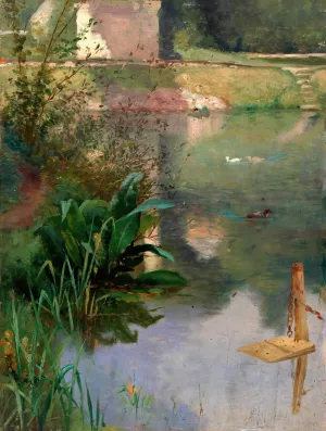 Margin of a Moat by Eliphalet Fraser Andrews Margin of a Moat by Eliphalet Fraser Andrews Oil Painting