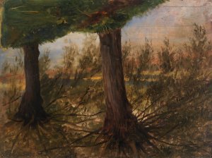 Trees beside a Stream by Eliphalet Fraser Andrews Oil Painting