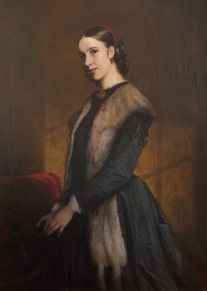Forfatterinden Emma Kraft by Elisabeth Jerichau Baumann Oil Painting