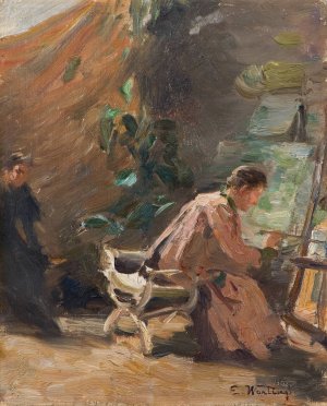 Fran ateljen by Elisabeth Warling Oil Painting