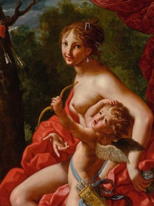 Venus And Cupid by Elisabetta Sirani Oil Painting