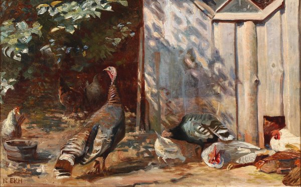 Main Product Photo of Hjorne af Honsegaarden  Painting by Elise Konstantin-Hansen
