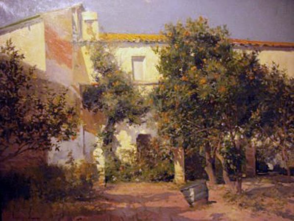 Casa con Huerto by Eliseo Meifren I Roig - Hand-Painted Oil Painting Reproduction