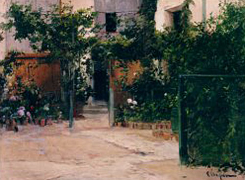 Casa con Jardin by Eliseo Meifren I Roig - Hand-Painted Oil Painting Reproduction