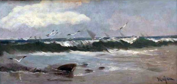 Mar con Olas by Eliseo Meifren I Roig - Hand-Painted Oil Painting Reproduction
