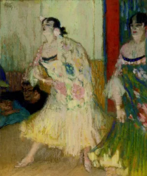 A Song at the Show by Eliseo Meifren y Roig Oil Painting