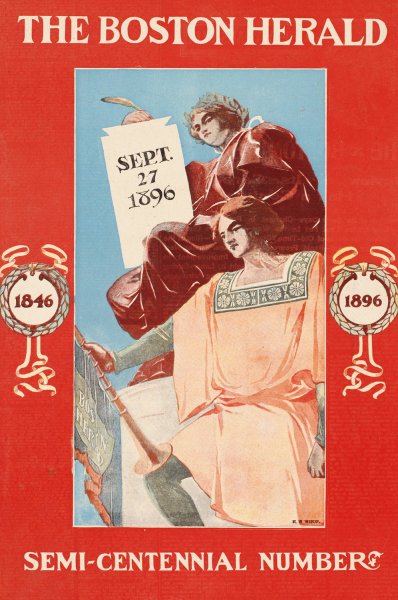 The Boston herald, semi-centennial number, 1846, 1896  by Elisha Brown Bird - Hand-Painted Oil Painting Reproduction