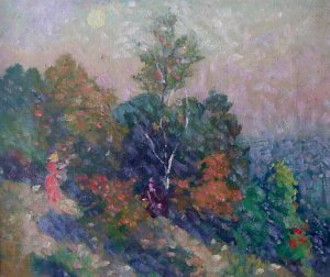 Summer Moon Rising by Elisha Kent Kane Wetherill Oil Painting