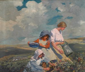 Blackberry Gathering by Elizabeth Adela Forbes Oil Painting