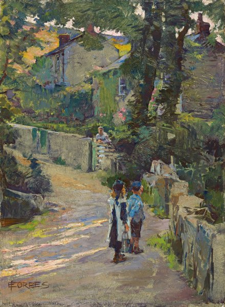 Off To School by Elizabeth Adela Forbes - Hand-Painted Oil Painting Reproduction