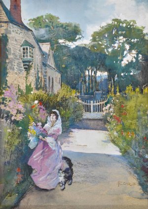 Picking Flowers by Elizabeth Adela Forbes Oil Painting