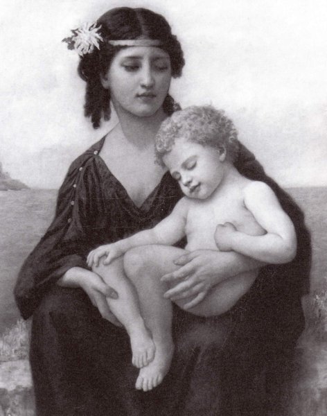 By the Seashore by Elizabeth Jane Gardner Bouguereau - Hand-Painted Oil Painting Reproduction