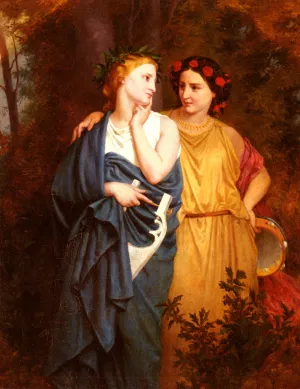 Philomena And Procne Oil painting by Elizabeth Jane Gardner Bouguereau