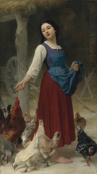 The Farmer's Daughter by Elizabeth Jane Gardner Bouguereau - Hand-Painted Oil Painting Reproduction