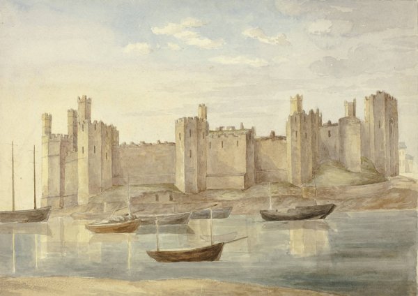 Caernarvon Castle  by Elizabeth Murray - Hand-Painted Oil Painting Reproduction