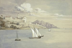 Portofino from the Sea, Genoa by Elizabeth Murray Oil Painting