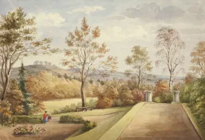 Terrace at Wentworth Castle Oil painting by Elizabeth Murray