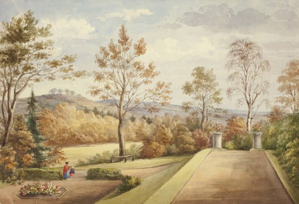 Terrace at Wentworth Castle  by Elizabeth Murray - Hand-Painted Oil Painting Reproduction