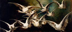 Flock of Geese by Elizabeth Nourse Oil Painting