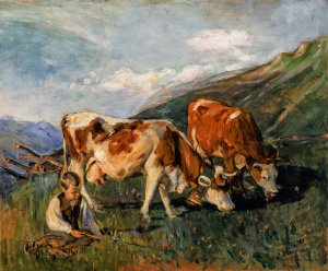 In the high meadow by Elizabeth Nourse Oil Painting