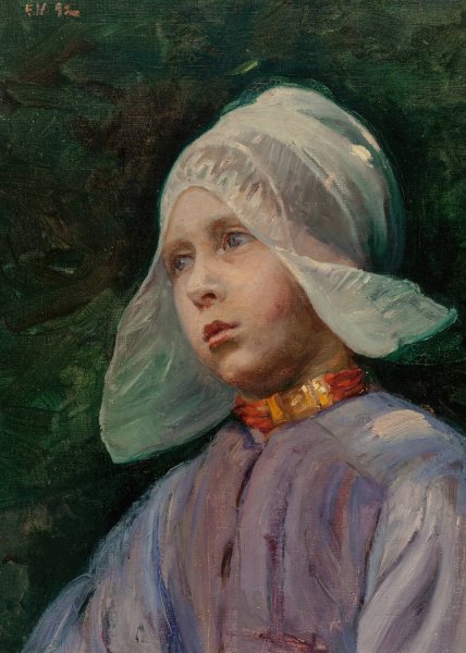 Main Product Photo of Volendam Head, Little Girl  Painting by Elizabeth Nourse