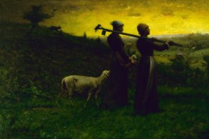 Bringing Home the New Born Lamb by Elliott Daingerfield Oil Painting