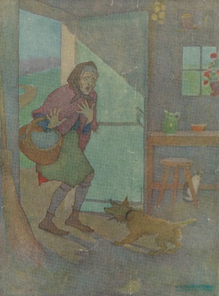 He began to bark, so she began to cry  by Elmer Boyd Smith - Hand-Painted Oil Painting Reproduction
