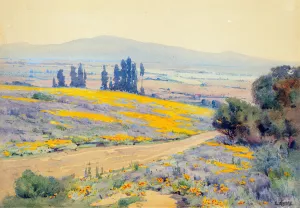 California Spring Landscape by Elmer Wachtel Oil Painting