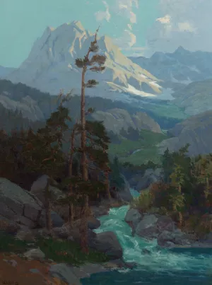 Sierra Runoff by Elmer Wachtel Oil Painting