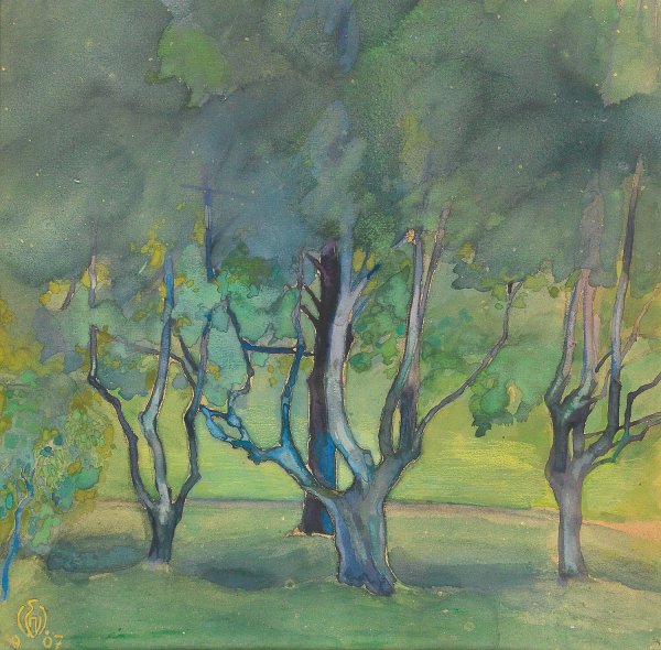 Green Trees  by Elsa Westfalen - Hand-Painted Oil Painting Reproduction