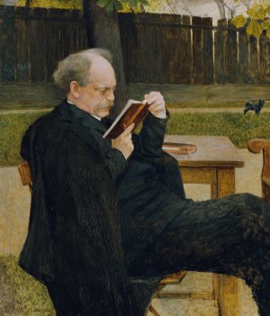 Lesender Mann by Emanuel Baschny Oil Painting