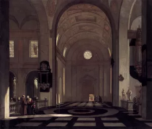 Interior of a Baroque Church painting by Emanuel De Witte
