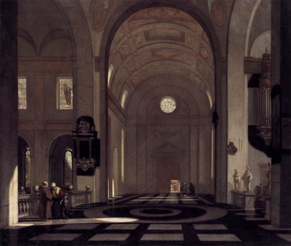 Main Product Photo of Interior of a Baroque Church Painting by Emanuel De Witte